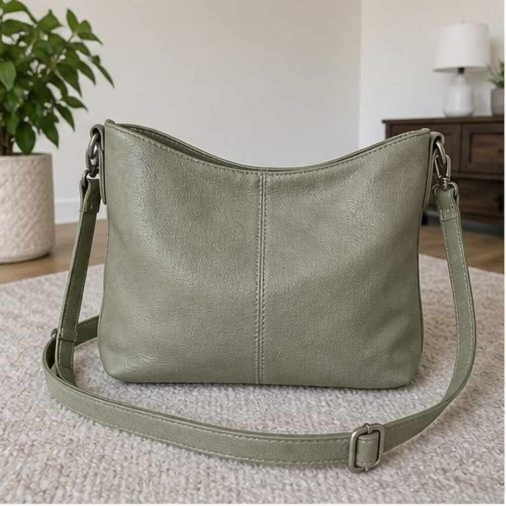 Ivory Suede Crossbody Bag